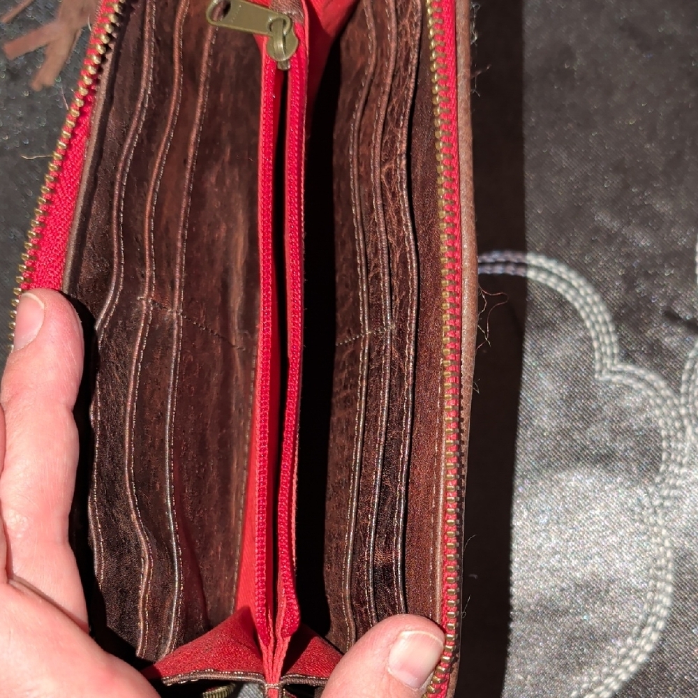 Ariat Brown and Multicolor Fringe Bag And Wallet Set - Picture 12 of 15